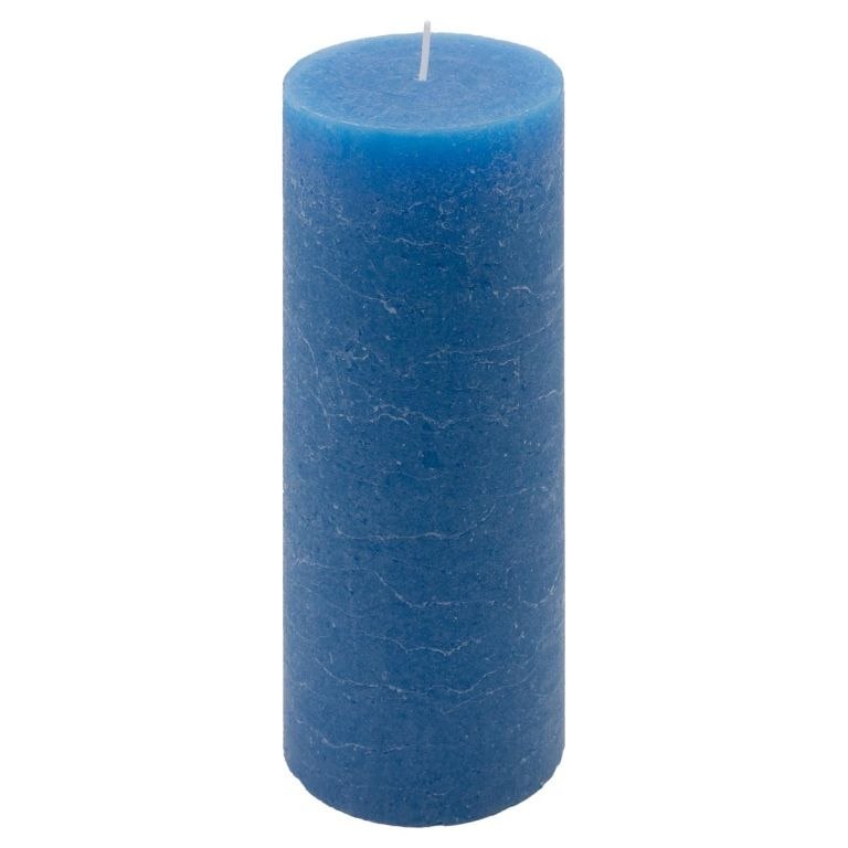 Zestaw świec rustykalnych, 20 cm, Ø 7,5 cm, niebieski, 4 szt